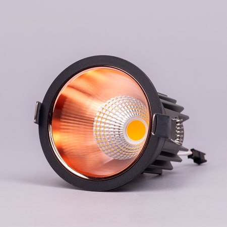 Zenith- 18W Black/Rose Gold (4000K, 36° Beam Angle) Recess LED COB Downlights (DL01-10843)