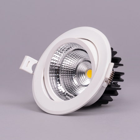 Altair- 12W White/Chrome (6500K, 36° Beam Angle) PC Body Recess LED COB Downlights (DL01-10882)