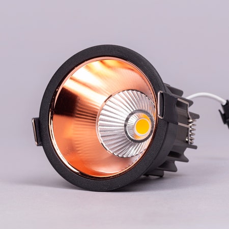 Zenith- 12W Black/Rose Gold (3000K, 36° Beam Angle) Recess LED COB Downlights (DL01-10840)