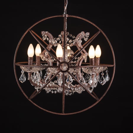 Moonlight Rendezvous (Small, Antique Rust) Crystal Chandelier