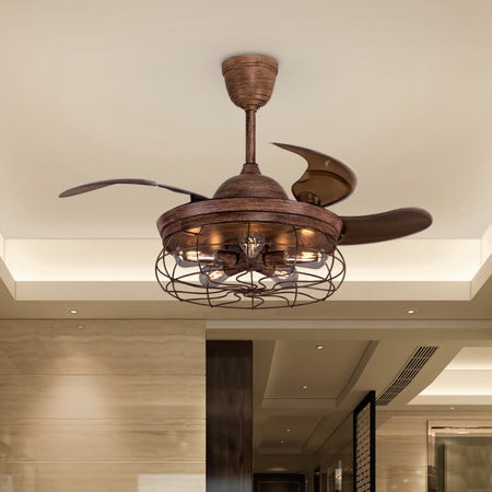 Sundowner (112 cm Span, Brown Finish Metal Body, Fan Blades In Translucent Brown Ceiling ABS Plastic) Ceiling Fan