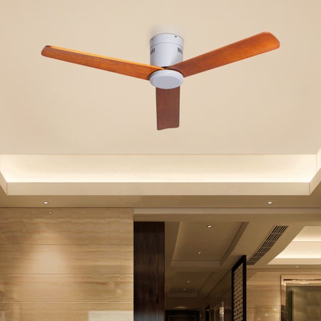 Monterey Bay (132 cm Span, Grey Finish Metal Body, Teakwood Finish Wooden Blades) Ceiling Fan