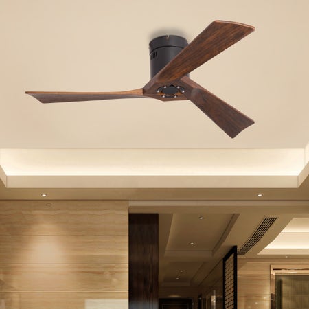 Marin County (132 cm Span, Black Finish Metal Body, Teakwood Finish Wooden Blades) Ceiling Fan