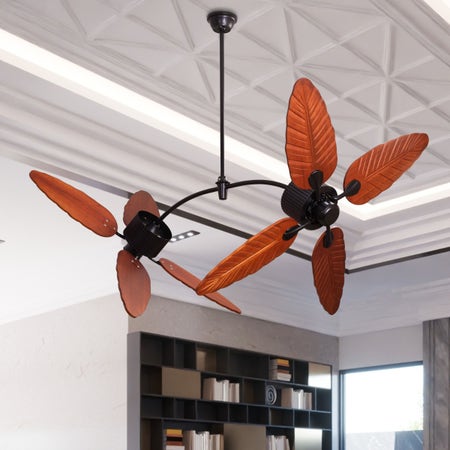 Ruby Hills (130 cm Span, Black Finish Metal Body, Walnut Finish ABS Blades) Ceiling Fan