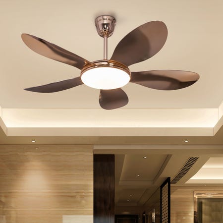 Thing For Bling (127 cm Span, Gold Plated Metal Body, Gold Plated ABS Blades) Dimmable LED With Remote Control Ceiling Fan