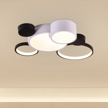 Heat Wave (Medium, White, Dimmable LED with Remote Control) Ceiling Light