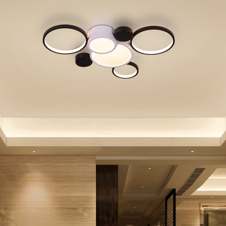 Heat Wave (Large, White, Dimmable LED with Remote Control) Ceiling Light