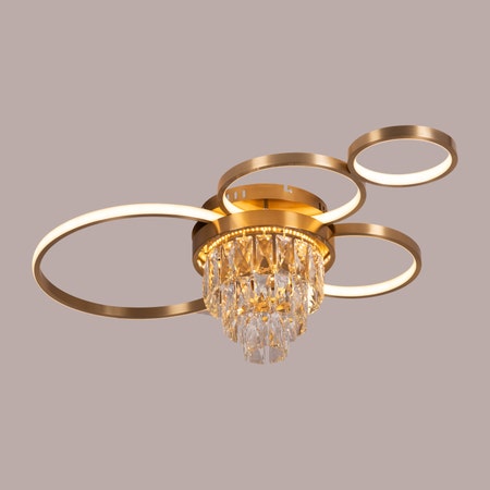 Make It Rain Signature (Gold, 3 Colour Dimmable LED with Remote Control) Crystal Ceiling Light