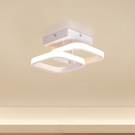 Light The Way (Square, White, 3 Color Dimmable LED with Remote Control) Ceiling Light