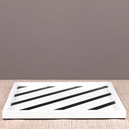 Crossing Ahead (White) Wooden Tray