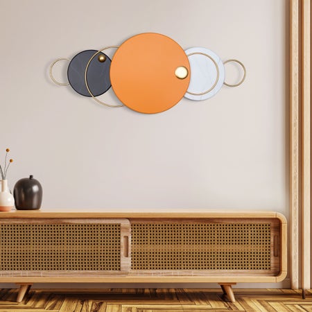 Planetary Pleasure (Orange/ Gold/ White/ Black) Wall Art