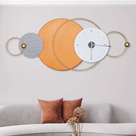 Accurate (Orange/ White/ Gold) Wall Art Clock