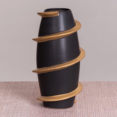 Entwined (Gold/ Black) Ceramic Vase