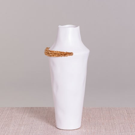 Care To Dare (White/ Gold) Ceramic Vase