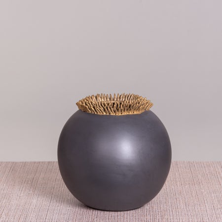 Beloved (Grey/ Gold) Ceramic Vase