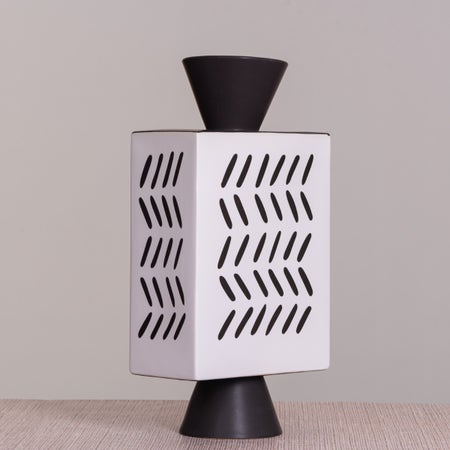 Vision (Black/ White) Ceramic Vase