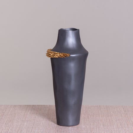 Dare To Care (Black/ Gold) Ceramic Vase