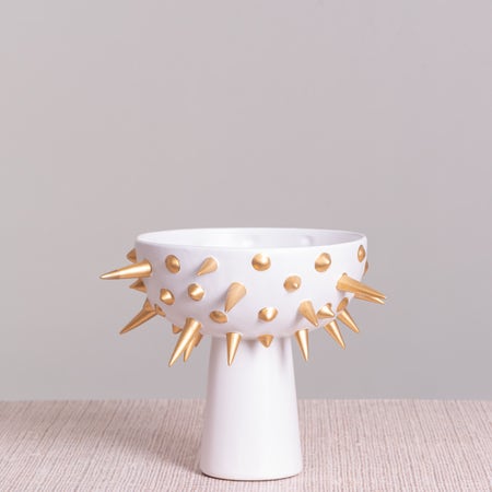 Cup Runneth Over (White/ Gold) Ceramic Home Decor