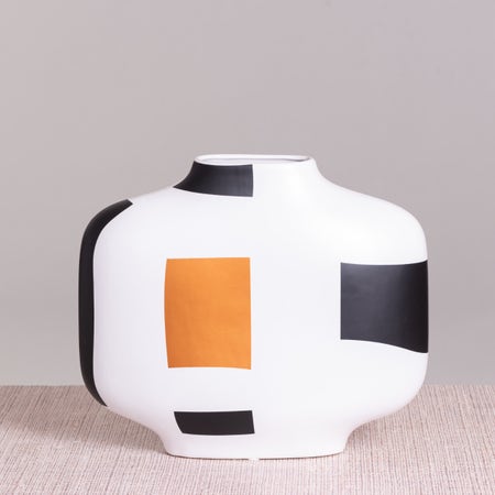 Attitude (White/ Black/ Gold, Small) Ceramic Vase