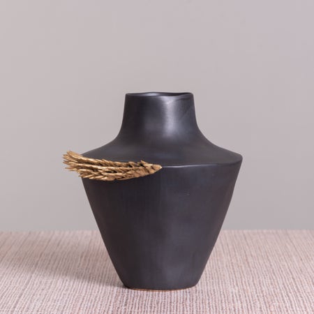 Devoted (Black/ Gold) Ceramic Vase