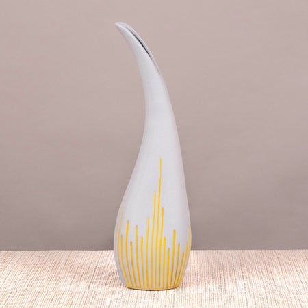 Fortunate (Grey/ Yellow) Ceramic Vase