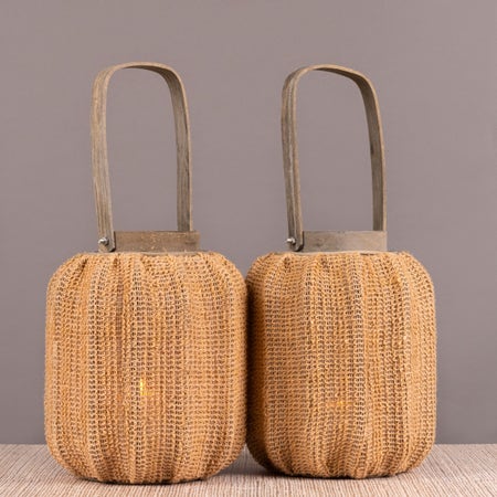 Rattan Rage (Beige) Lanterns (Set of 2)