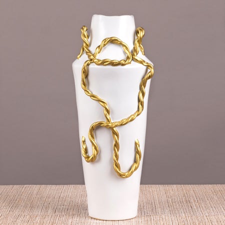 Greek adventure (White/Gold)  Ceramic  Vase