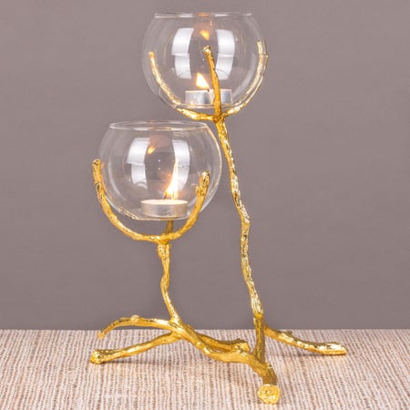 Step It Up (Medium, Gold) Aluminium Candle Holder