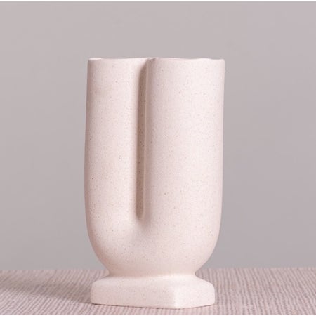 Beauty Guru (Small, Beige) Ceramic Vase