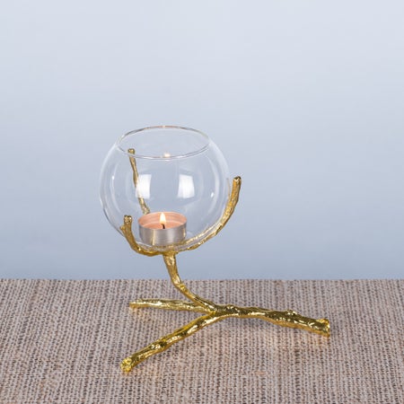 Step It Up (Small, Gold) Aluminium Candle Holder