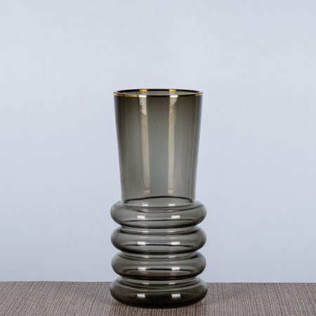 Play It Safe (Long, Green-Grey) Clear Glass Vase