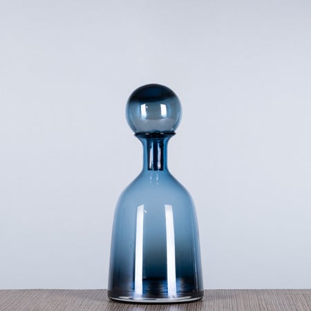 Wine & Dine (Stout, Blue) Clear Glass Vase