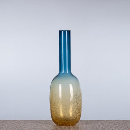 Vision (Long, Blue / Brown) Textured Glass Vase