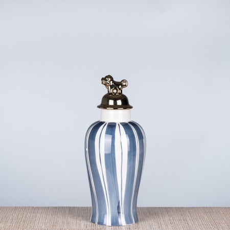 Egyptian Dream (White / Blue) Ceramic Vase