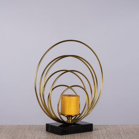 Old Flame (Gold / Black) Marble Candle Holder