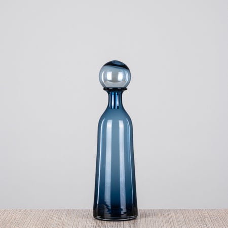 Wine & Dine (Long, Blue) Clear Glass Vase