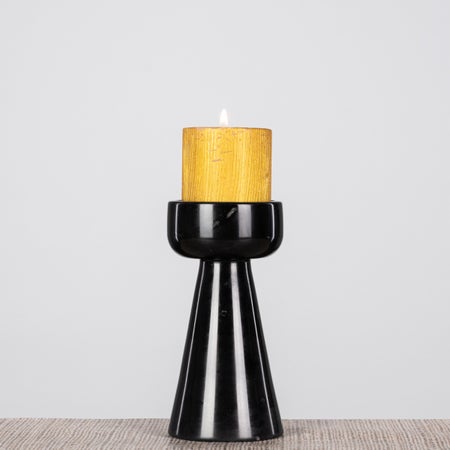 Twinning Noir (Small, Black) Marble Candle Holder