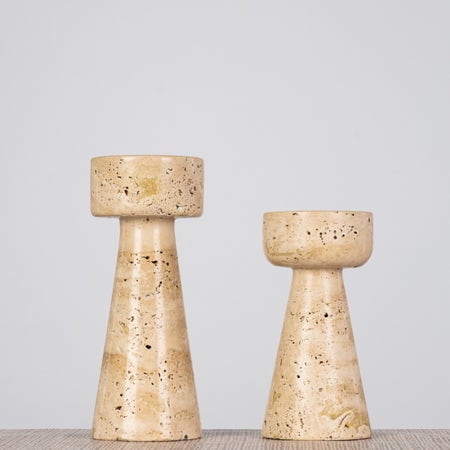 Twinning Sable (Beige) Marble Candle Holders