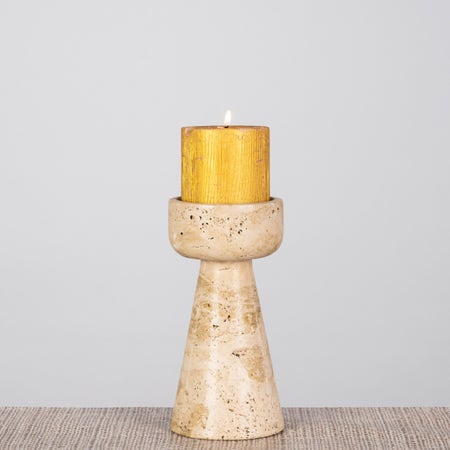 Twinning Sable (Small, Beige) Marble Candle Holder