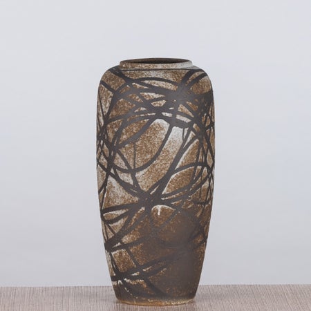 Maze Mayhem (Small, Brown / Dark Grey) Ceramic Planter