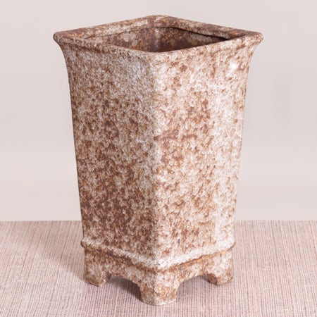 Garden Of Love (Small, Fawn / Ash Brown & White) Ceramic Planter