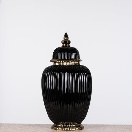 Twilight Tale (Black / Gold) Ceramic Vase