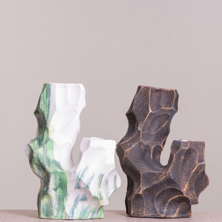 Grounded Textured Ceramic Vases