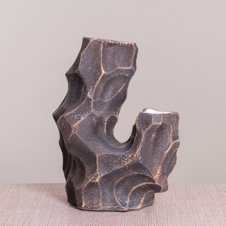 Grounded (Brown/Orange) Textured Ceramic Vase