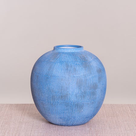 Still Waters (Blue/Black) Textured Ceramic Vase