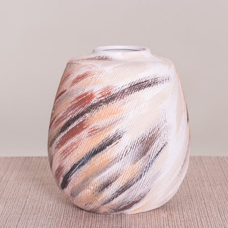 Oliver’s Olive (White/Black/Brown) Textured Ceramic Vase