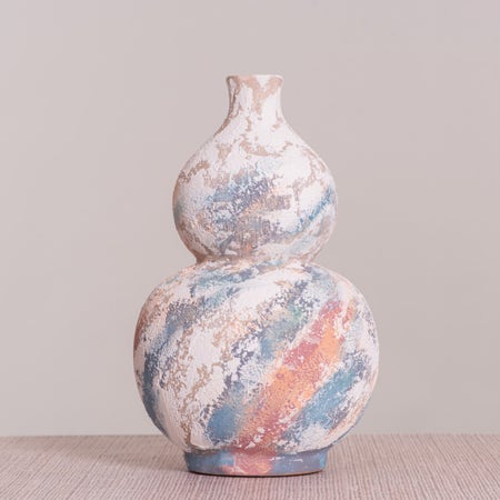 Rare Rainbows (White/ Black/ Blue) Textured Ceramic Vase