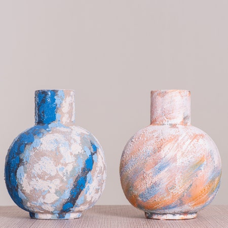 Chasing Rainbows Textured Ceramic Vases