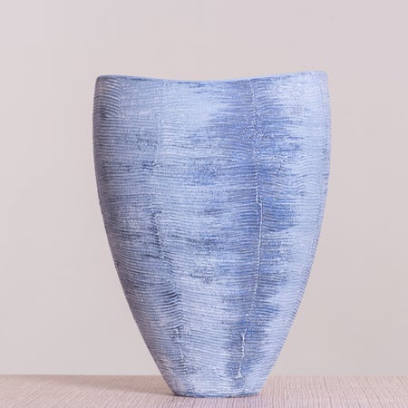 Seaside Song (Bluish/ Grey) Textured Ceramic Vase