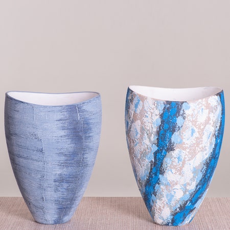 Seaside Song Textured Ceramic Vases